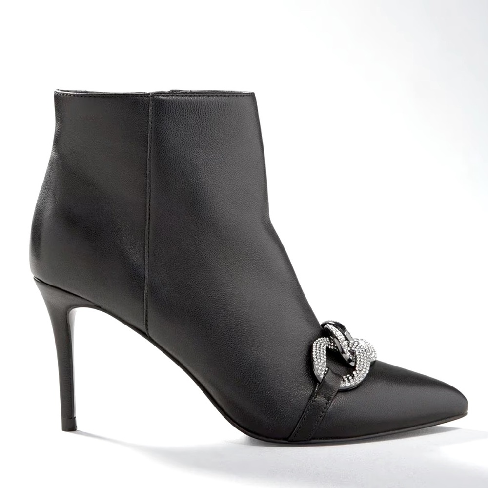 WHBM HEMATITE CHAIN MID-HEEL BOOTIE - Picture 3 of 5